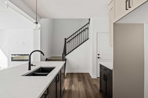 49 Starling Passage Nw, Calgary, AB - Indoor Photo Showing Kitchen With Double Sink