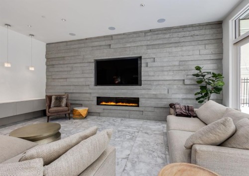 106 Pumpridge Place Sw, Calgary, AB - Indoor Photo Showing Living Room With Fireplace