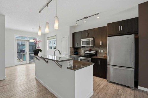 349 Walden Drive Se, Calgary, AB - Indoor Photo Showing Kitchen With Stainless Steel Kitchen With Upgraded Kitchen