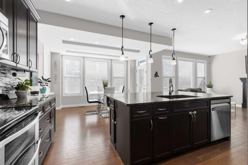 282 Mountainview Drive, Okotoks, AB - Indoor Photo Showing Kitchen With Upgraded Kitchen