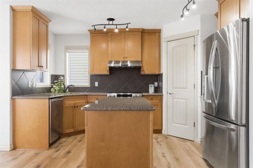 329 Douglas Ridge Circle Se, Calgary, AB - Indoor Photo Showing Kitchen With Stainless Steel Kitchen With Double Sink