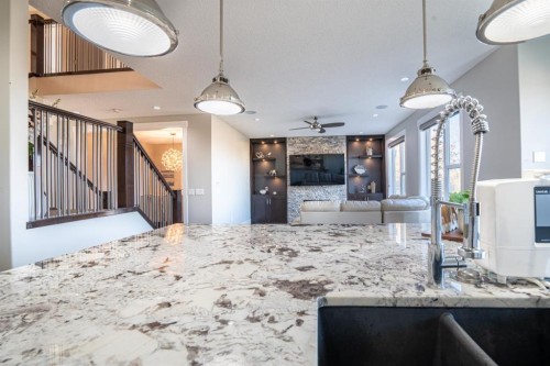 321 Kinniburgh Cove, Chestermere, AB - Indoor Photo Showing Kitchen With Upgraded Kitchen