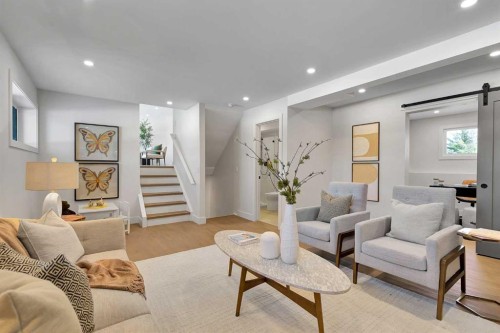 928 Lake Twintree Crescent Se, Calgary, AB - Indoor Photo Showing Living Room