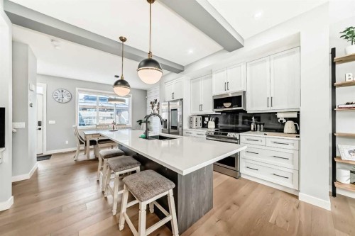 29 Precedence Glen, Cochrane, AB - Indoor Photo Showing Kitchen With Upgraded Kitchen