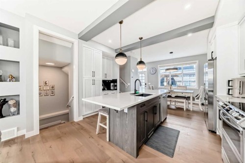 29 Precedence Glen, Cochrane, AB - Indoor Photo Showing Kitchen With Upgraded Kitchen