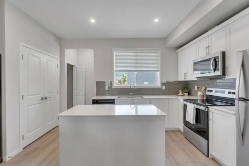 1162 Cornerstone Boulevard Ne, Calgary, AB - Indoor Photo Showing Kitchen With Stainless Steel Kitchen With Double Sink With Upgraded Kitchen