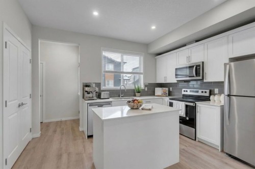1162 Cornerstone Boulevard Ne, Calgary, AB - Indoor Photo Showing Kitchen With Stainless Steel Kitchen