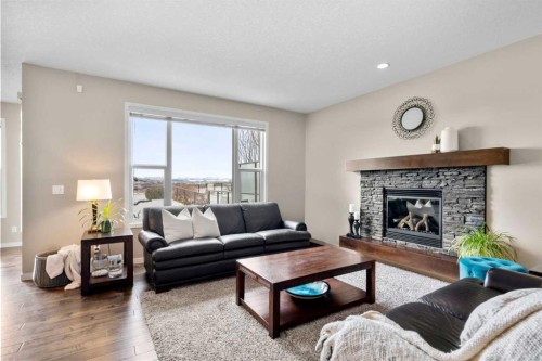 55 Cranarch Terrace Se, Calgary, AB - Indoor Photo Showing Living Room With Fireplace