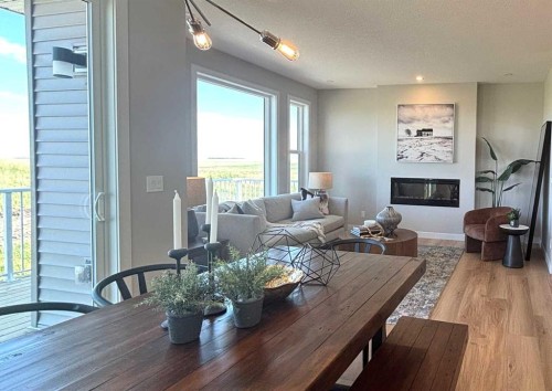 30 Bridges Way, Langdon, AB - Indoor Photo Showing Living Room With Fireplace