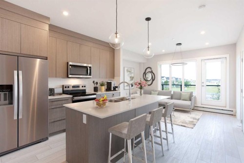 2213-60 Skyview Ranch Road Ne, Calgary, AB - Indoor Photo Showing Kitchen With Double Sink With Upgraded Kitchen