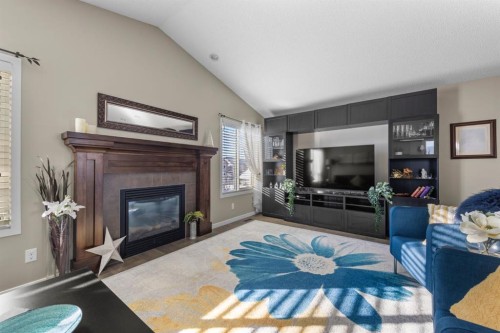 47 Cranford Crescent Se, Calgary, AB - Indoor Photo Showing Living Room With Fireplace