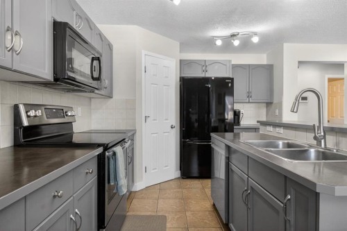28 Elgin View Se, Calgary, AB - Indoor Photo Showing Kitchen With Double Sink