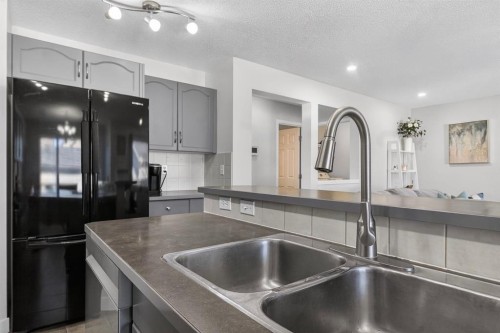 28 Elgin View Se, Calgary, AB - Indoor Photo Showing Kitchen With Double Sink