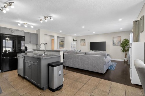 28 Elgin View Se, Calgary, AB - Indoor Photo Showing Kitchen With Double Sink