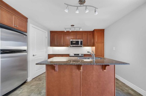 1402-910 5 Avenue Sw, Calgary, AB - Indoor Photo Showing Kitchen With Double Sink