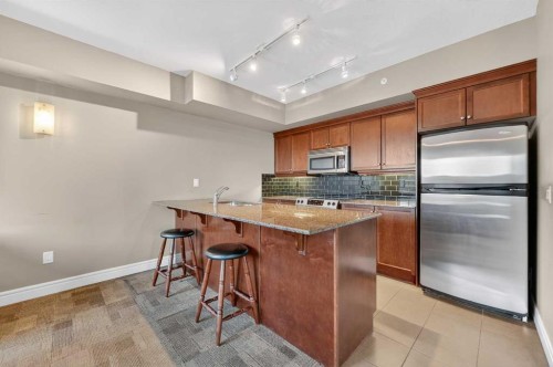 1402-910 5 Avenue Sw, Calgary, AB - Indoor Photo Showing Kitchen With Stainless Steel Kitchen