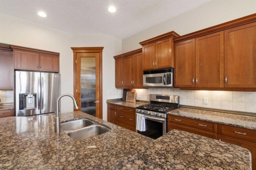 71 Elgin Estates Hill Se, Calgary, AB - Indoor Photo Showing Kitchen With Double Sink