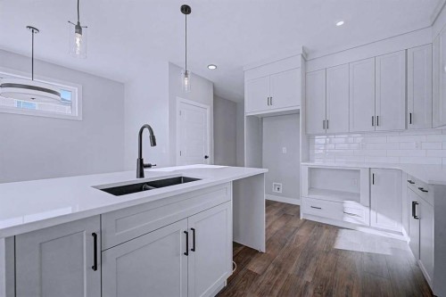 41 Ambleton Boulevard Nw, Calgary, AB - Indoor Photo Showing Kitchen With Double Sink With Upgraded Kitchen