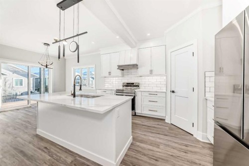 27 Williams Avenue, Olds, AB - Indoor Photo Showing Kitchen With Upgraded Kitchen