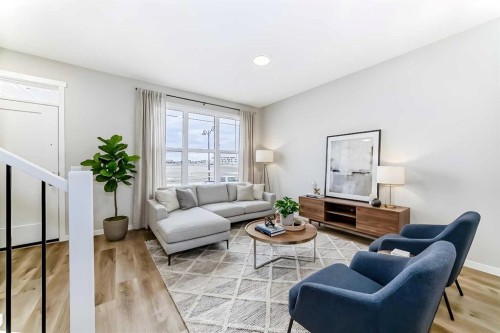 1326 Mahogany Boulevard Se, Calgary, AB - Indoor Photo Showing Living Room
