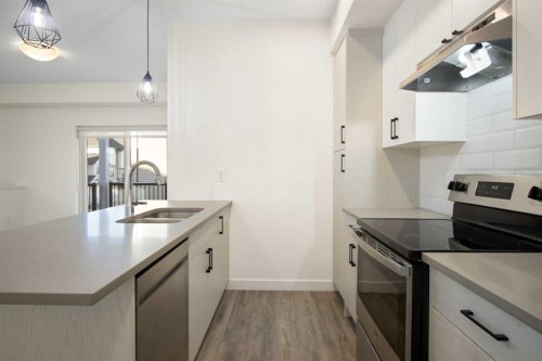 404-24 Rivercrest Drive, Cochrane, AB - Indoor Photo Showing Kitchen With Double Sink