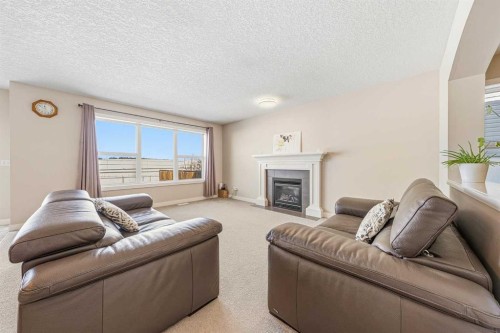 91 Bridlecrest Street Sw, Calgary, AB - Indoor Photo Showing Living Room With Fireplace