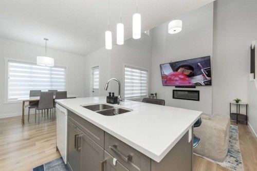 308 Sora Terrace Se, Calgary, AB - Indoor Photo Showing Kitchen With Double Sink