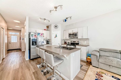 234 Legacy Mews Se, Calgary, AB - Indoor Photo Showing Kitchen With Double Sink