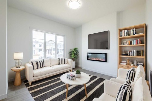 260 Clearview Court, Chestermere, AB - Indoor Photo Showing Living Room With Fireplace