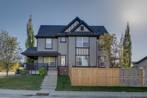 344 Silverado Drive Sw, Calgary, AB - Outdoor With Deck Patio Veranda With Facade