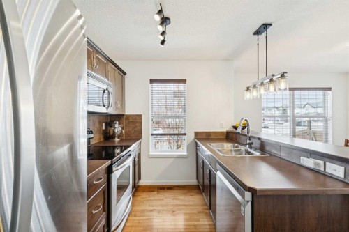 344 Silverado Drive Sw, Calgary, AB - Indoor Photo Showing Kitchen With Stainless Steel Kitchen With Double Sink