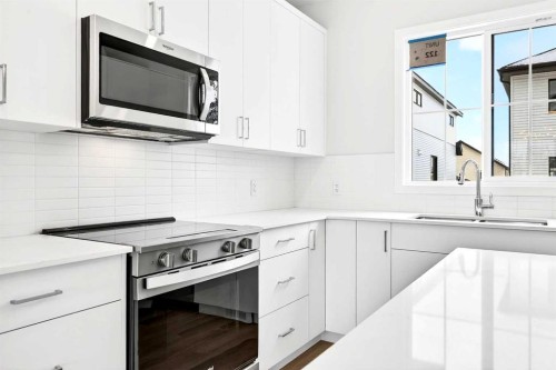 101-40 Creekside Way Sw, Calgary, AB - Indoor Photo Showing Kitchen With Double Sink With Upgraded Kitchen