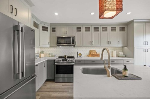 117 Citadel Bluff Close Nw, Calgary, AB - Indoor Photo Showing Kitchen With Stainless Steel Kitchen With Upgraded Kitchen