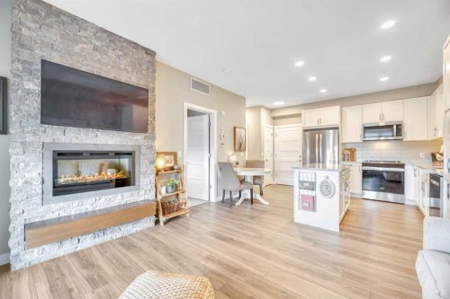 415-55 Wolf Hollow Crescent Se, Calgary, AB - Indoor With Fireplace