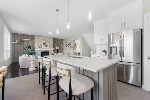 125 Seagreen Passage, Chestermere, AB - Indoor Photo Showing Kitchen With Stainless Steel Kitchen With Upgraded Kitchen