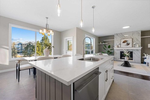 125 Seagreen Passage, Chestermere, AB - Indoor Photo Showing Kitchen With Upgraded Kitchen