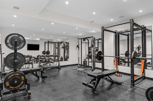 117 Silvertip Ridge, Canmore, AB - Indoor Photo Showing Gym Room