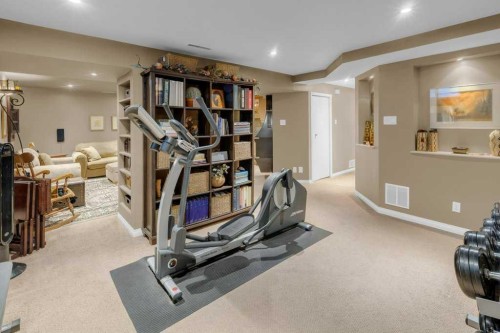 6019 Lakeview Drive Sw, Calgary, AB - Indoor Photo Showing Gym Room