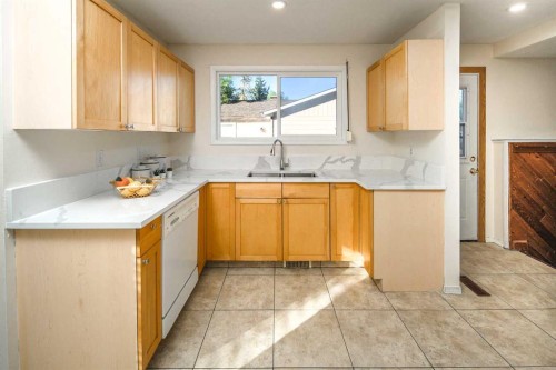 20 Bernard Way Nw, Calgary, AB - Indoor Photo Showing Kitchen With Double Sink