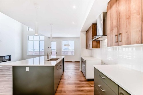 23 Bartlett Crescent Se, Calgary, AB - Indoor Photo Showing Kitchen With Double Sink With Upgraded Kitchen