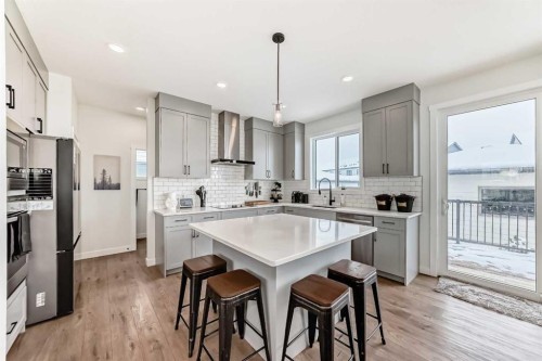 123 Harmony Circle, Rural Rocky View County, AB - Indoor Photo Showing Kitchen With Upgraded Kitchen