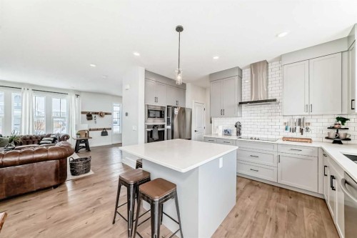 123 Harmony Circle, Rural Rocky View County, AB - Indoor Photo Showing Kitchen With Upgraded Kitchen