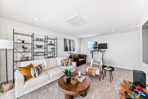 123 Harmony Circle, Rural Rocky View County, AB - Indoor Photo Showing Living Room