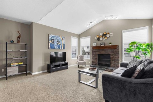 196 Kincora Hill Nw, Calgary, AB - Indoor Photo Showing Living Room With Fireplace