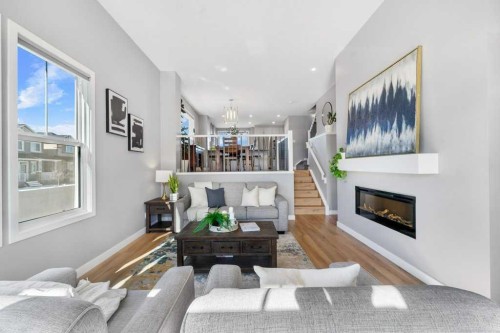 37 Legacy Glen Link Se, Calgary, AB - Indoor Photo Showing Living Room With Fireplace