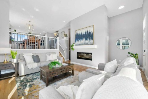 37 Legacy Glen Link Se, Calgary, AB - Indoor Photo Showing Living Room With Fireplace