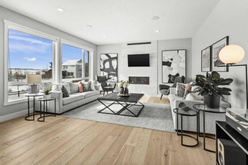 86 Juneberry Heights, Rural Rocky View County, AB - Indoor Photo Showing Living Room