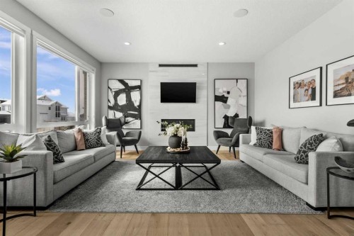 86 Juneberry Heights, Rural Rocky View County, AB - Indoor Photo Showing Living Room