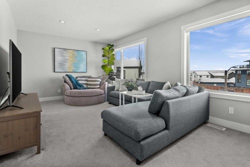 86 Juneberry Heights, Rural Rocky View County, AB - Indoor Photo Showing Living Room
