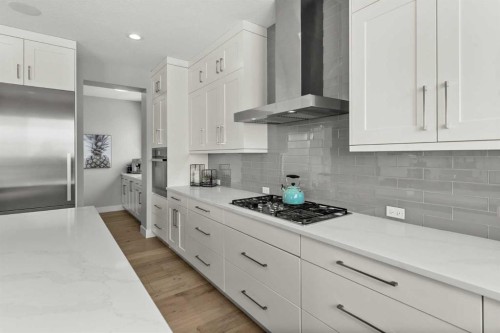 86 Juneberry Heights, Rural Rocky View County, AB - Indoor Photo Showing Kitchen With Upgraded Kitchen